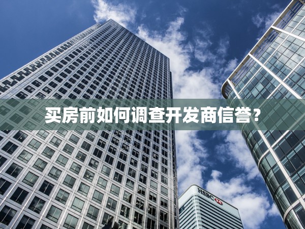 買房前如何調(diào)查開發(fā)商信譽？