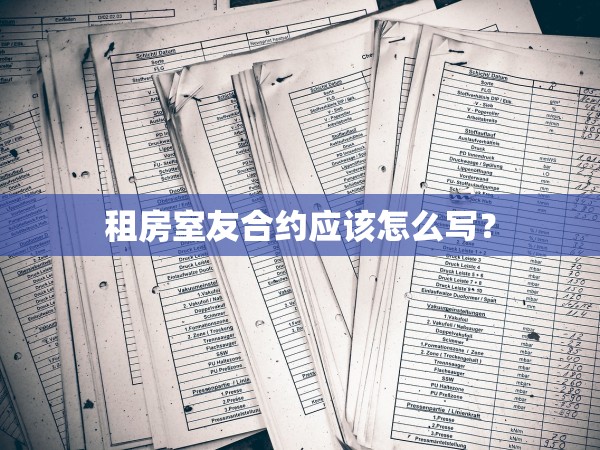 租房室友合約應(yīng)該怎么寫？