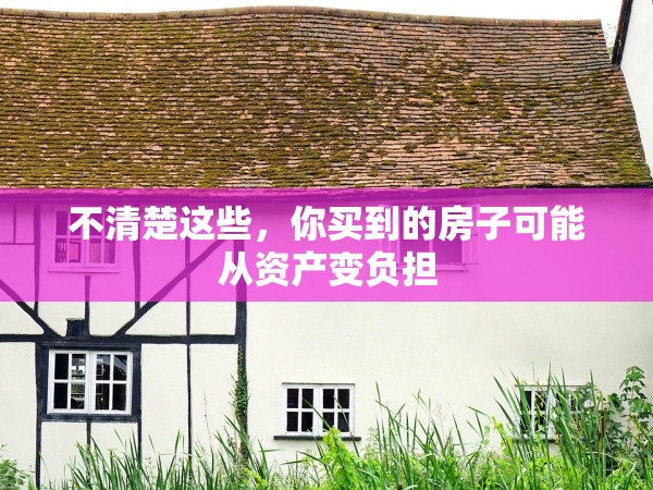 不清楚這些，你買(mǎi)到的房子可能從資產(chǎn)變負(fù)擔(dān)