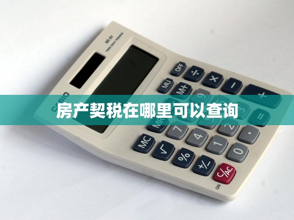 房產(chǎn)契稅在哪里可以查詢 房產(chǎn)契稅在哪里可以查詢